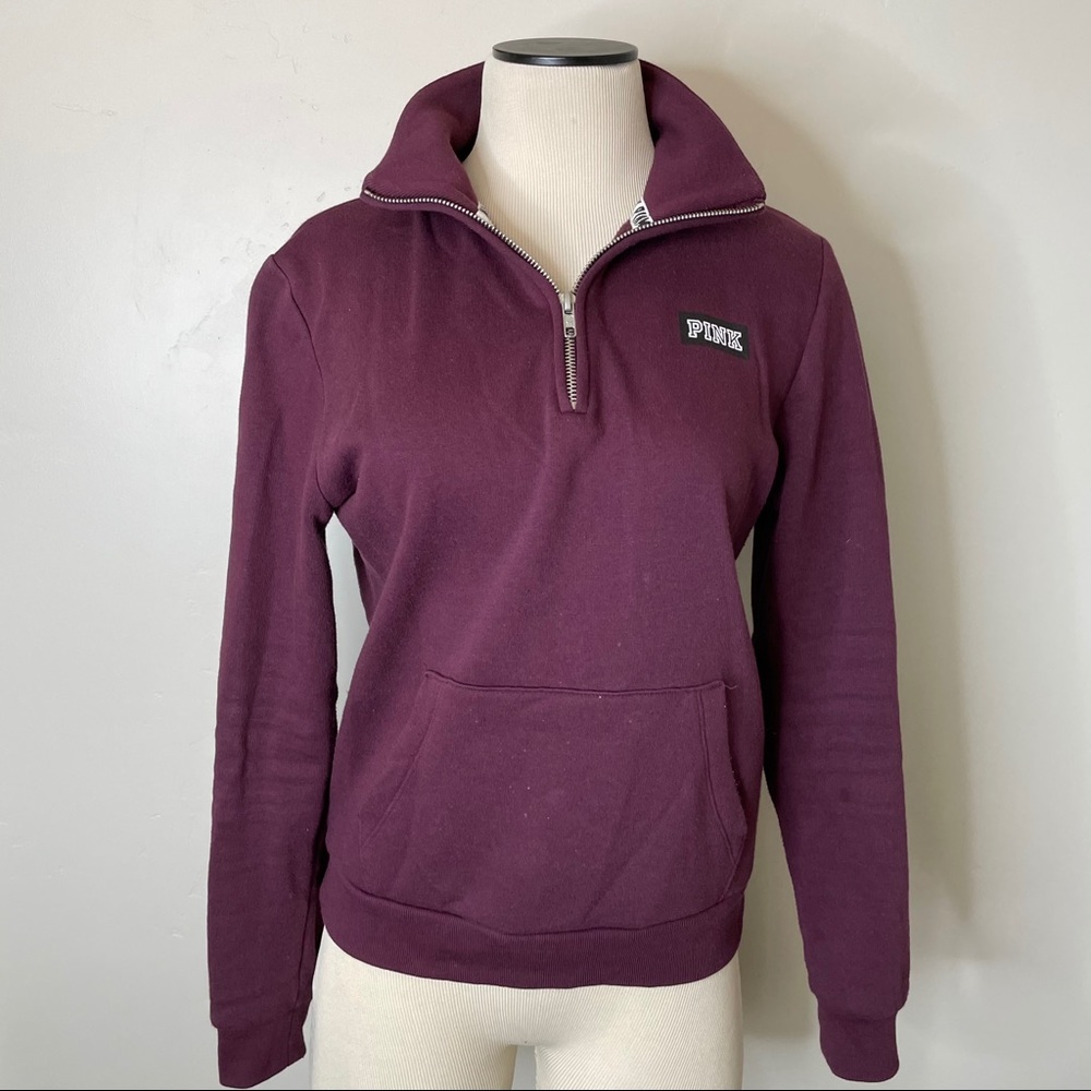 Pink half zip pullover
